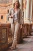 Elegante Blazer Beige da Donna Fatto a Mano in Vera Pelle Pelle d'Agnello Autentica Casual Biker
