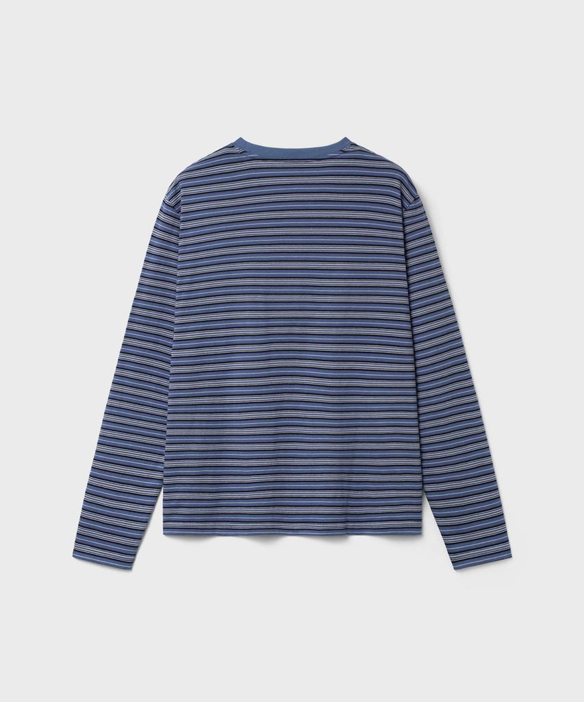 Bellie City Grunge Stripe Long Sleeve - Multi Indigo Blue