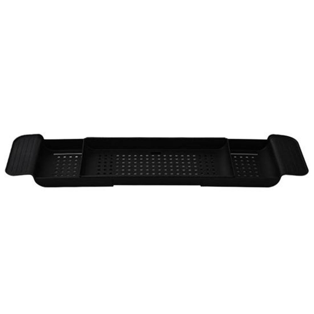 Bathtub Rack Convenient Telescopic Bathtub Shelf Drain Holes Design Anti-Slip Storage Tray Bathroom