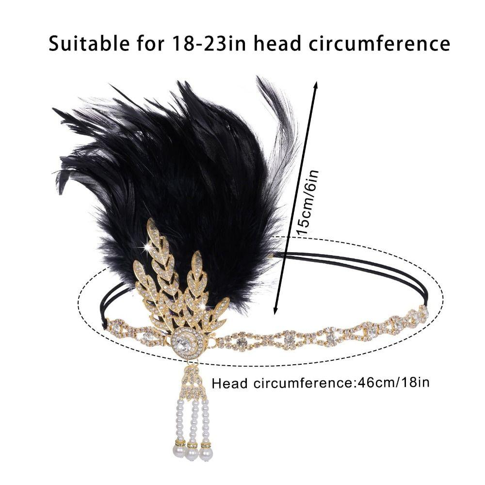 Diamond Detail Flapper Headpiece 1920s Style Headdress Trendy Hair Band  Vintage Party
