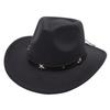 Black Top Hat Western Cowboy Hat Jazz Hat Knight Felt Hat British Retro Woolen Hat