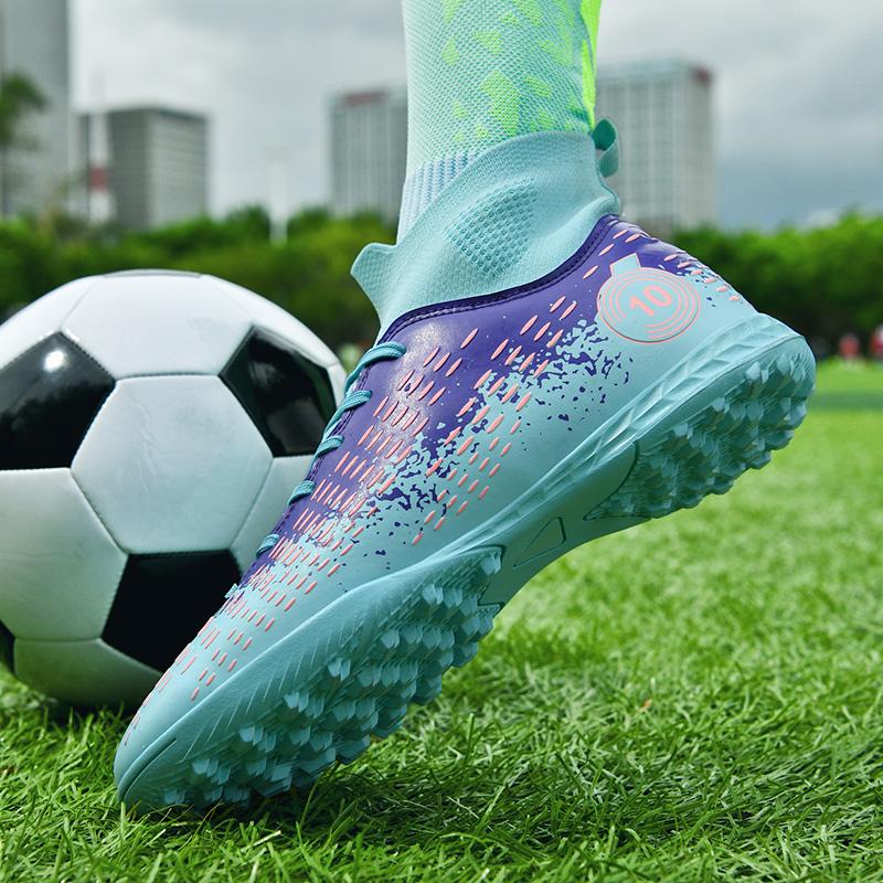 Football Shoes 35-48unisex Football Boots High-top Rubber Tie High Elastic Socks Training Artificial Grassland Outdoor Sports Training Football Shoes