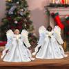 2025 Christmas Tree Lighted Angel Topper With String Light Xmas Tree Angel Doll Decoration For Fireplace Farmhouse Bedroom