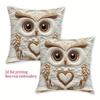2D Print No Insert White Owl Pillowcase Single-Sided Print Comfortable Sofa Pillow