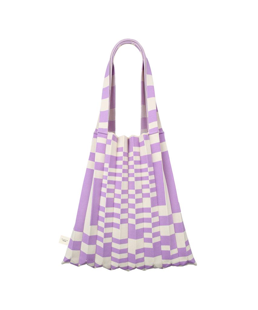 Pleatsmama Shoulder Bag Grid Purple