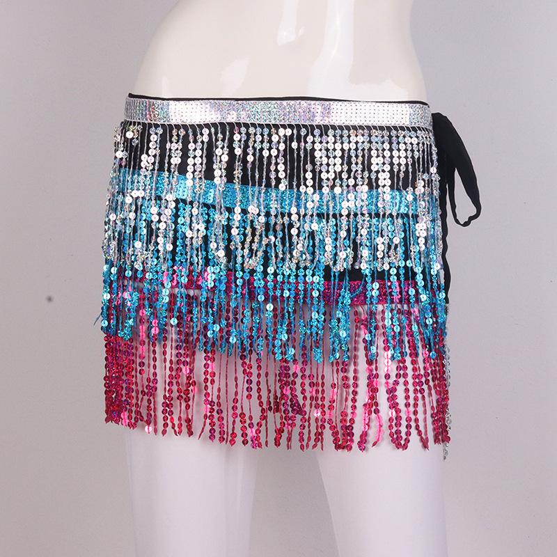 Halloween Bohemian Sequin Tassel Hip Scarf Mini Skirt for Belly Dance