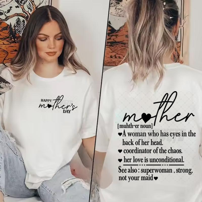 Happy Mothers Day Graphic T Shirts Unisex Trendy Mama Hearts Tshirt Design Mothers Day Gift Tee Mother Noun Letter Print Clothes