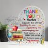 1pc Teacher Appreciation Quotes Heart Acrylic Sign Plaque for Teachers' Day End of Year Back-To-School Gifts, Room Office Decor- Acrylic Desktop