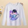Kids Long Sleeve T-Shirt Cartoon Print Fashion Cotton Top Casual Comfortable T-Shirt Girls Kids