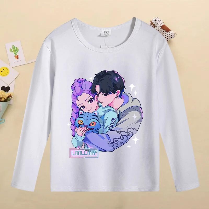 Kids Long Sleeve T-Shirt Cartoon Print Fashion Cotton Top Casual Comfortable T-Shirt Girls Kids