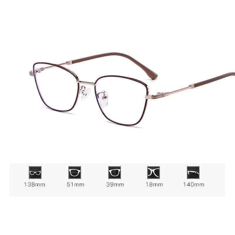 2025 Klassische quadratische Myopiebrille mit kleinem Rahmen, Vintage-Katzenaugen-Nahsichtbrille, klare Linse, kurzsichtige Brille für Damen