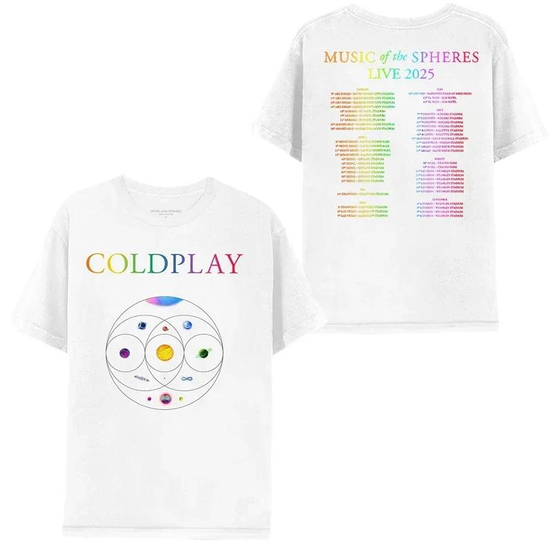 2025 T-shirt Classica Band Coldplay Musica Rock Britannica Uomo e Donna T-shirt Casual Manica Corta Magliette in Cotone Abbigliamento Estivo