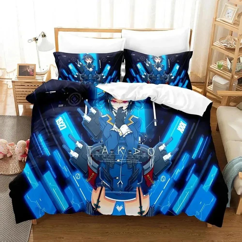 Anime Kantai Collection Bedding Set Duvet Cover Bed Set Quilt Cover Pillowcase Comforter King Queen Size Boys Adult Bedding Set