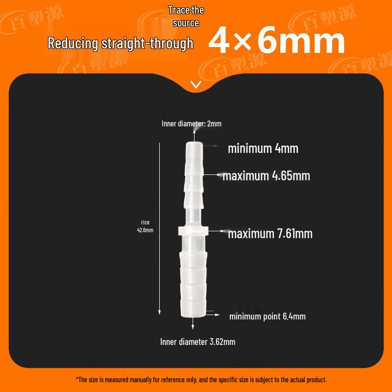 Hose Reducer Straight Plastic Connector, Two-Way Air Tube Adapter, Fish Tank Faucet Quick Connect