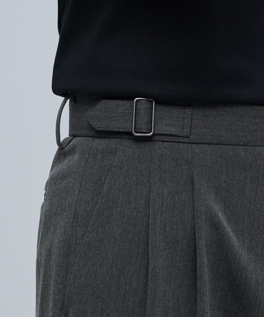 Musinsa Standard Side Adjust Two-Tuck Wide Slacks [Medium Gray]