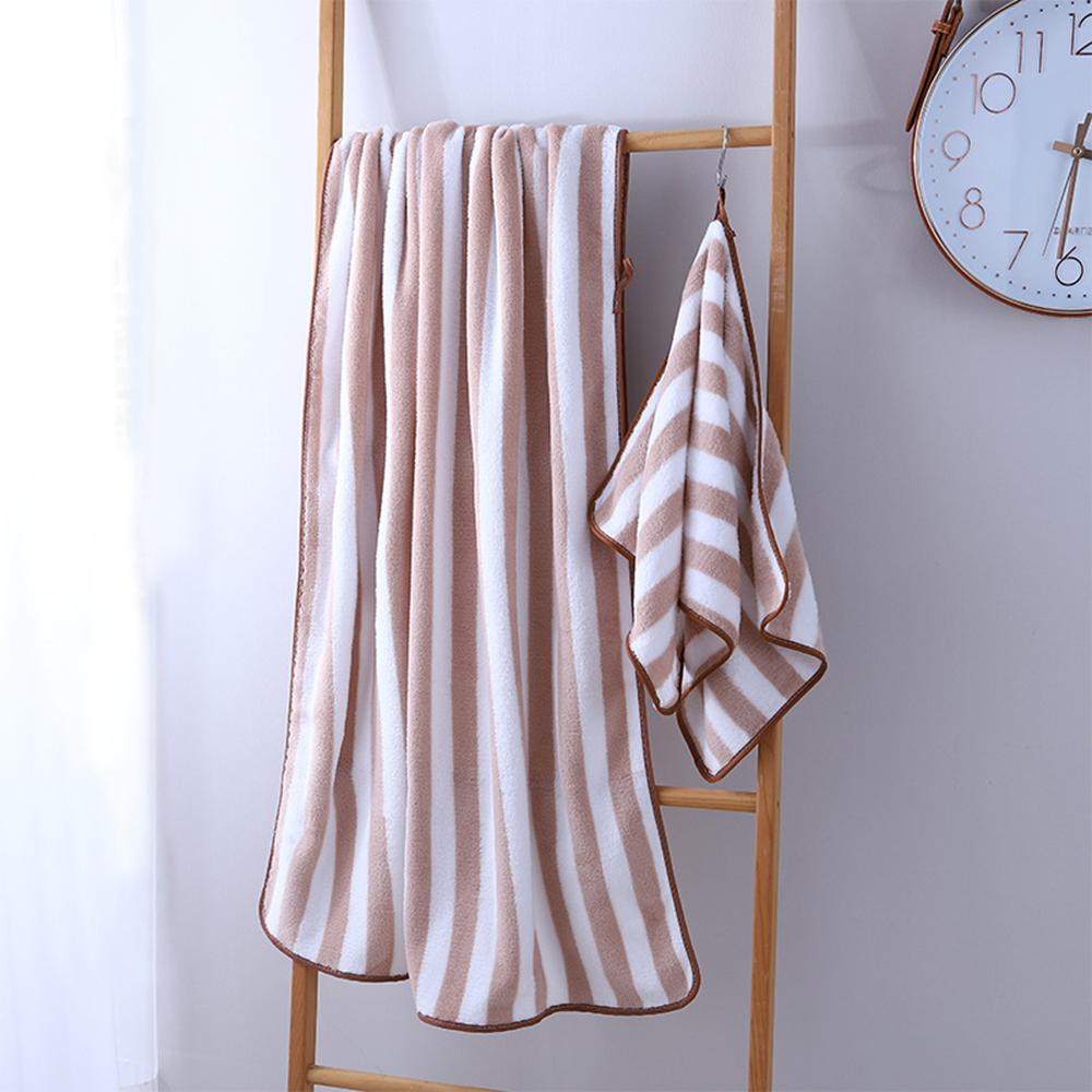Simple Stripes Absorbent Quick Drying Bath Towel Sets Soft Adults Face Hand Towels Bathroom Microfiber Swim Bath Towels 35x75cm