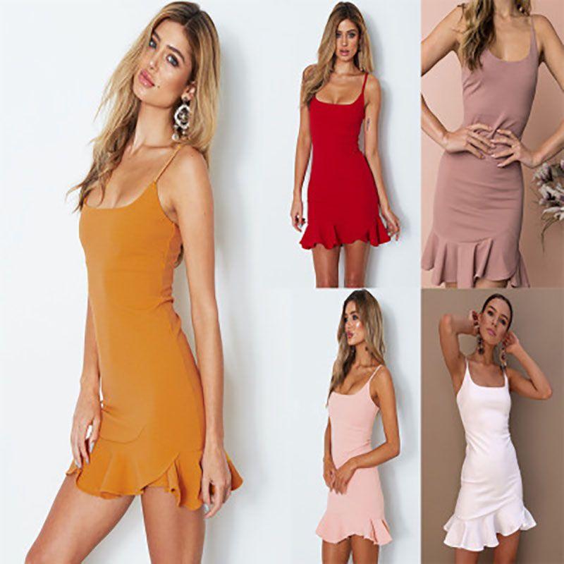 Elegante Damesmode Mini Geplooide Sling Jurk Rok Mouwloos Cocktailjurk