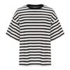 IHUASU Women's Fashion Casual Summer Spring Stripe Print 1/2 Sleeves O-Neck Blouses & Shirts