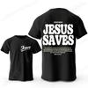 Herr Mode Sommar T-shirts Kristen Jesus Kreativ Grafisk Tryckt T-shirt Casual Sport Kortärmad T-shirt Jesus Räddar Topp