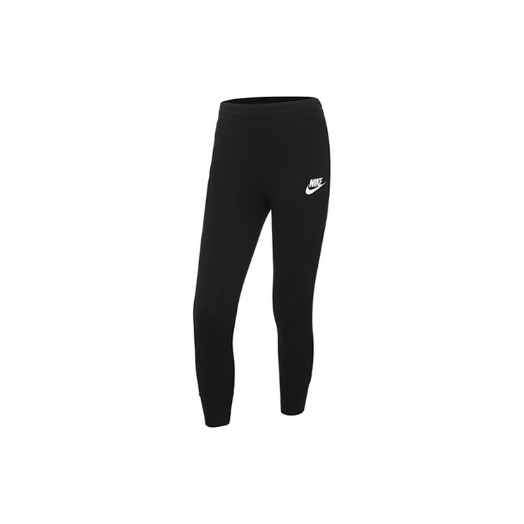 Nike Little Logo Solid Knit Sports Pants Kids Bottoms Black DC7211-010