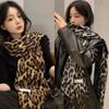 Windproof Leopard Scarf Thickened Winter Scarf Vintage Style Cashmere Scarf  Women