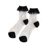 Ruffle Ankle Socks Transparent Mesh Crew Socks Japanese Cute Middle Tube Socks