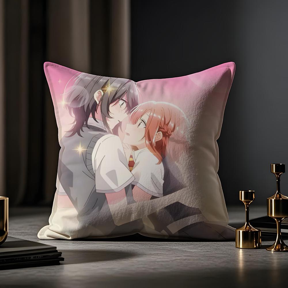 Hikikomari Kyuuketsuki No Monmon Cushion Cover Anti-dustmite Pillowcase Invisible Zipper Silky Short Plush Sofa Cushion Cover