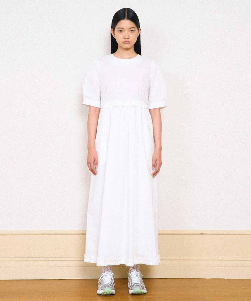 Partimento Woman Puff Sleeve Maxi Dress_White