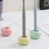 2 Pcs Toothbrush Holders Smooth Japanese Style Ceramics Round Solid Color Toothbrush Bases Bathroom Countertops Toothbrush Storage Stand