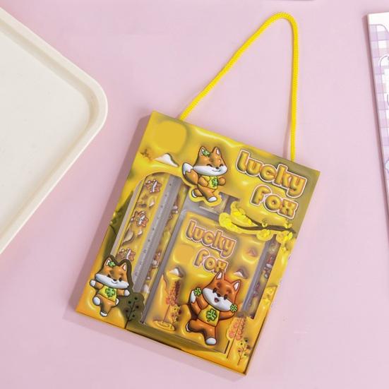 6Pcs School Supply Gift Set with Cartoon Box Elementary Student Stationery Kit for Back To School Kid Learning Essentials Birthday Holiday Present