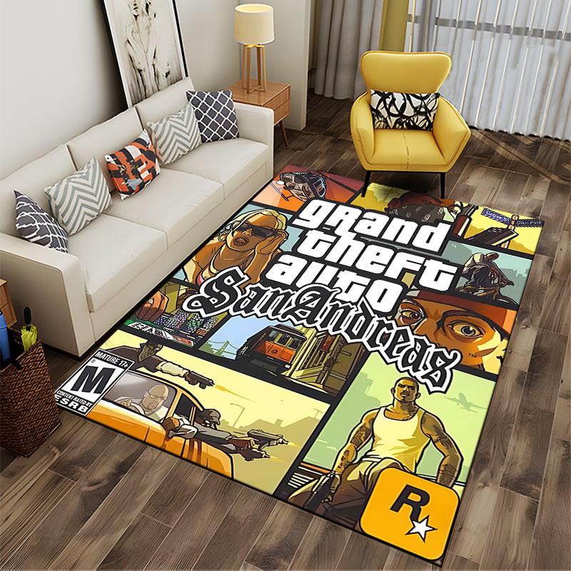Grand Theft Auto San Andreas מתאים כמחצלת מונעת החלקה לסלון או לחדר השינה