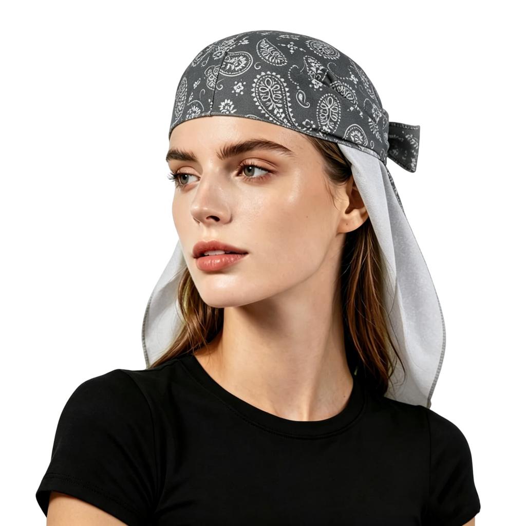 Unisex Summer Breathable Pullover Sun Protection Cap Floral Print Headscarf Outdoor Sports Bandana Helmet Liner