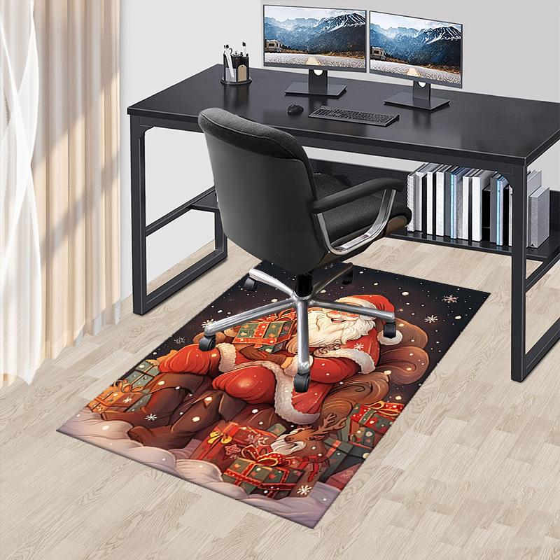 Weihnachts-Nikolaus-Stuhlmatte - Anime-Cartoon-Design, rutschfeste Matte für Büro, Heimdekoration, Wohnzimmer, Schlafzimmer, Spielzimmer & Studentenwohnheim.R050