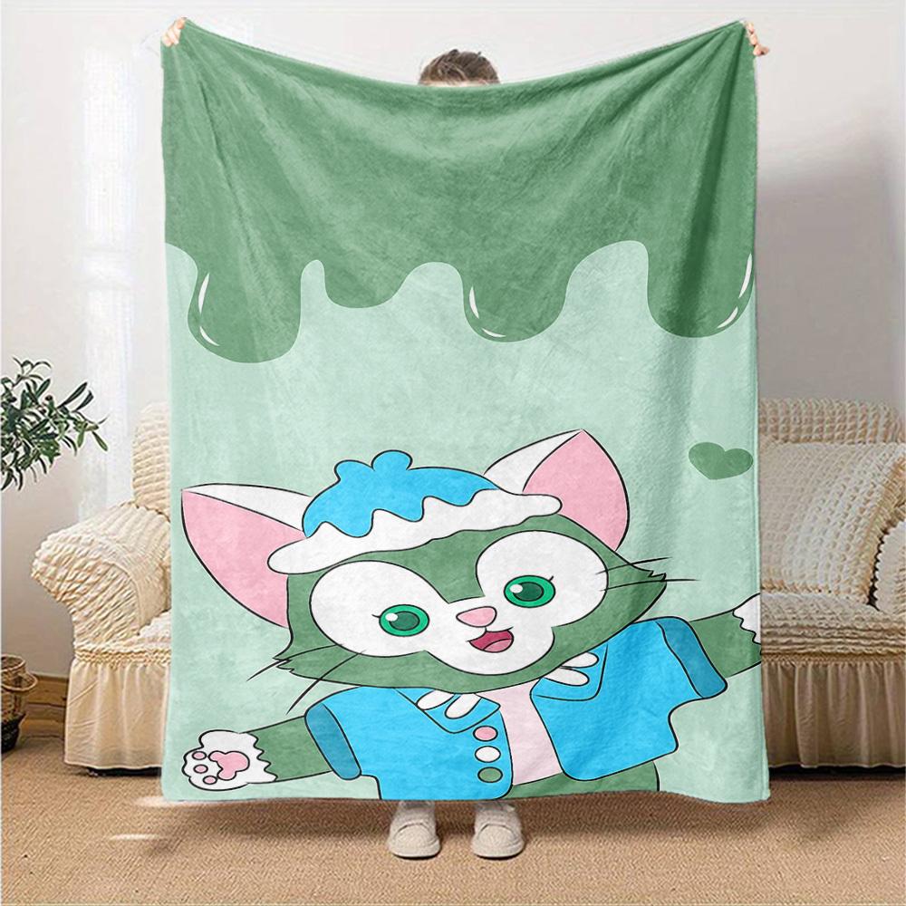 1pc Cat Name Blanket Lightweight Flannel Throw for Sofa Bed Travel Camping Livingroom Office Couch Chair