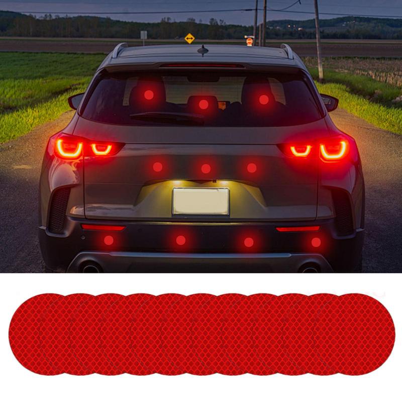 Auto Warnreflektor-Aufkleber 10 Stück Rund Wasserdicht Reflektierende Streifen Reflektorband 1,96 Zoll Reflektierendes Patch für LKW