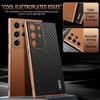 Para Samsung Galaxy S24 S23 S22 Ultra S21FE Capas de Celular de Luxo em Couro com Padrão de Fibra de Carbono Para Galaxy S24 Capa Traseira Protetora