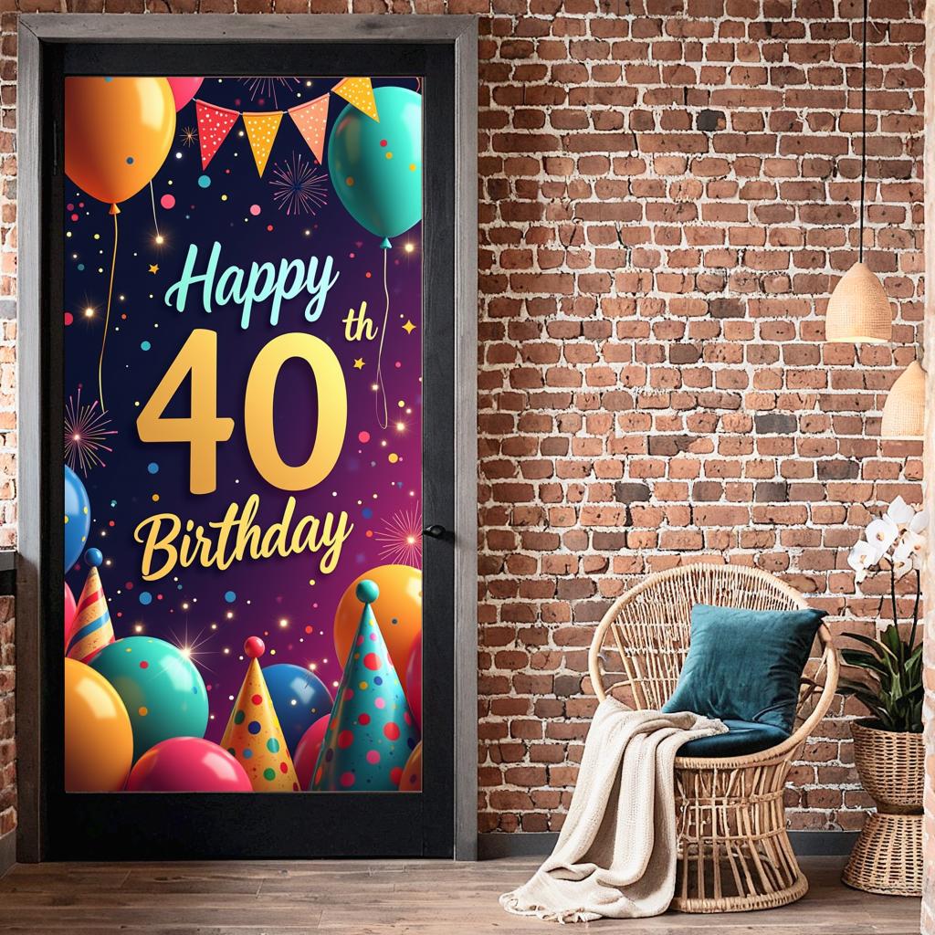 Birthday Backdrop Balloon Party Backdrop Birthday Banner Celebration Decoration For Indoor Decoration Milestone Event Adult