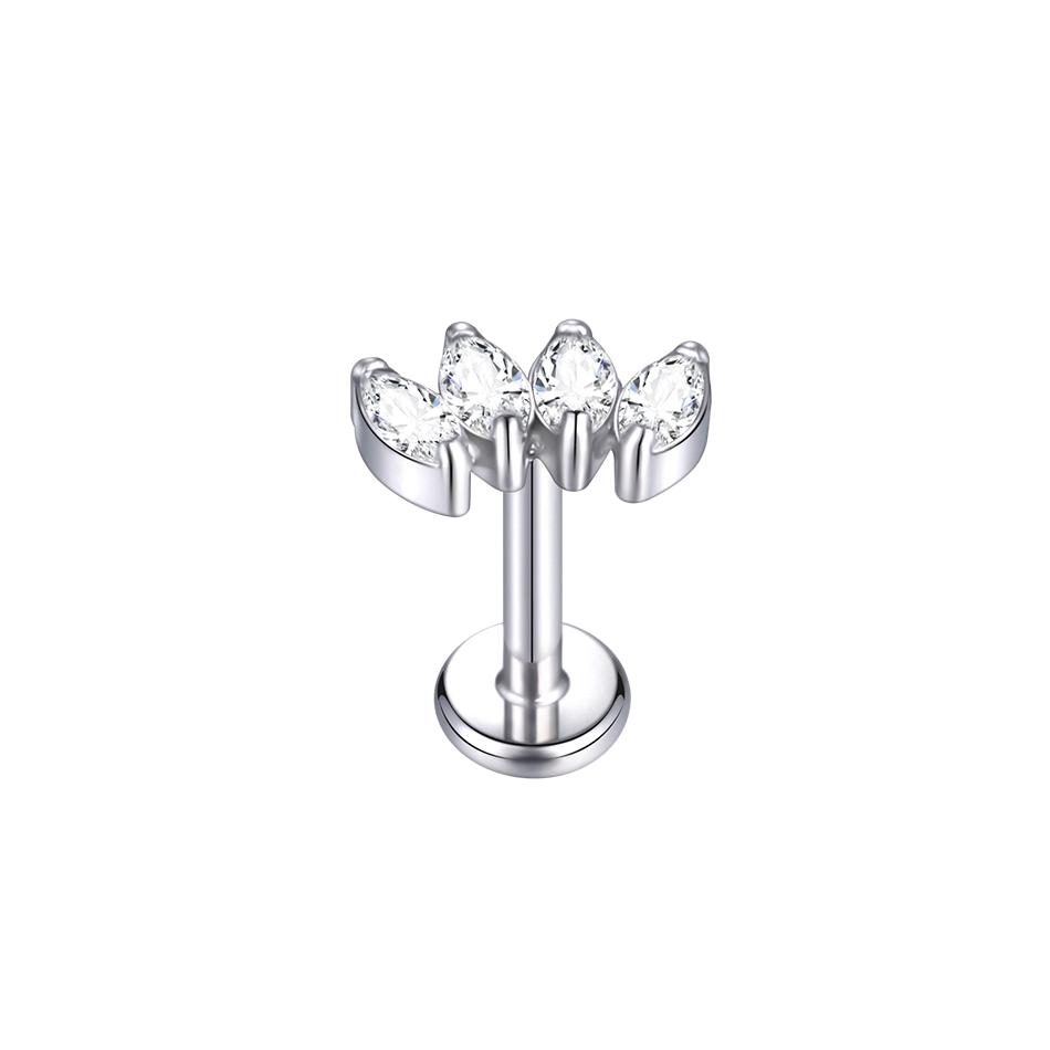 1Pc G23 Titanium Ear Tragus Cartilage Helix Daith Piercing Stud Earrings for Women Internal Thread Labret Piercing Lip Ring 16G