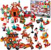 JOYFY  Christmas Advent Calendar Building Blocks 24 Days Christmas Theme Countdown Toy Set for Boys Girls Xmas Party Favor