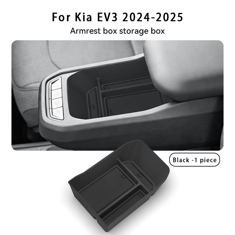 For Kia EV3 2024-2025 Center Console Armrest Box Storage Box ABS Car Central Armrest Organizer Storage Box Interior Accessories