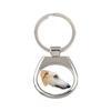 Borzoi, Russian Hunting Sighthound, Russian Wolfhound - Geometric Keychain with a Photo and the Inscription