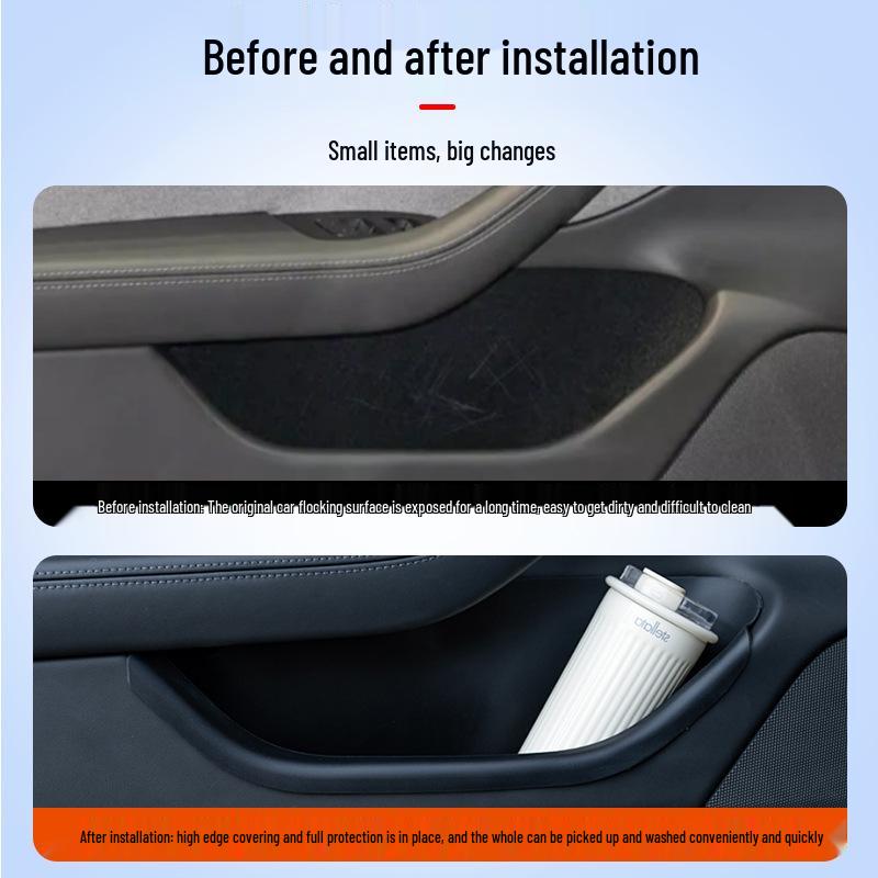 Tesla Model Y Model 3 Door Slot Storage Box with Velvet Pad Protection
