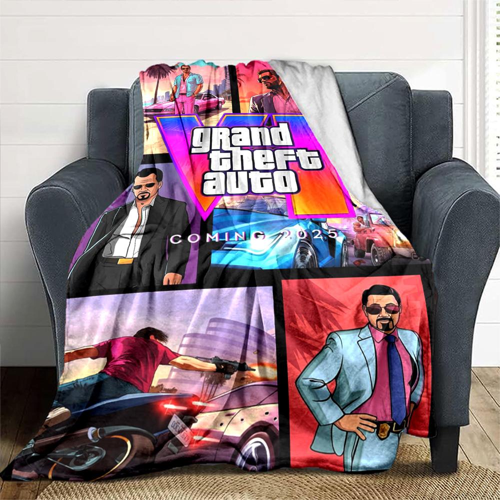 Grand Theft Auto Blanket Soft & Cozy Great for Couch Chair Office for All Seasons Playful Design Perfect Gift for Relatives and Friends