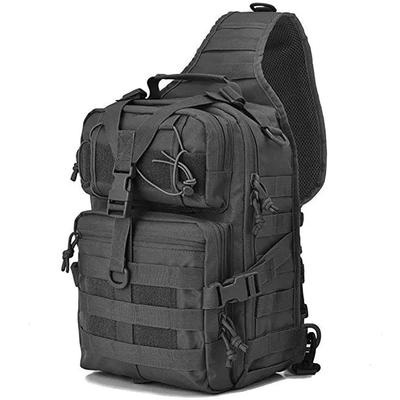 Sac Bandoulière Corps Grande Capacité [FUPUTWO], Tactique, Sac, Épaule, Militaire, Imperméable, (Noir)