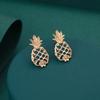 High Quality Pineapple Stud Earrings Jewelry Design Accessories Luxury Earrings for Women