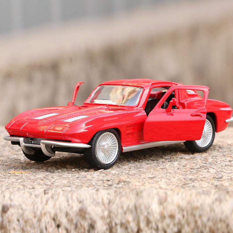 Chevrolet Corvette C2 1963 Retro Klasický Superauto Simulace Kovový Model & Hračka Vozidlo RMZ city 1:36 Modelů aut ze slitiny Dárky pro děti