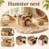 Houten Kleine Huisje Schuilplaats voor Hamsters en Dwerghamsters Natuurlijk Massief Hout Huisdier Schuilplaats Kleine Dier Nest Speelgoed