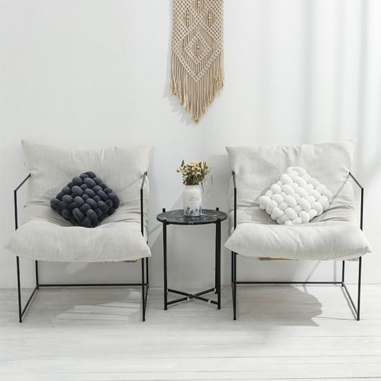 Throw Pillow Soft Touch Comfortable Woven Plush Living Room Sofa Knot Design Cushion Home Decor for Daily Life
