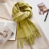 Luxury Wool Scarf For Women Fashion Warm Cashmere Scarves Korean Style Solid Knitted Shawl Wrap Pashmina Bandana Christmas Gift