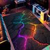 3D Geometric Neon Crack Carpet Gaming Room Carpet for Kids Boys Man's Room Large Rug Game Player Home Decor, Teen Room Decor Rug